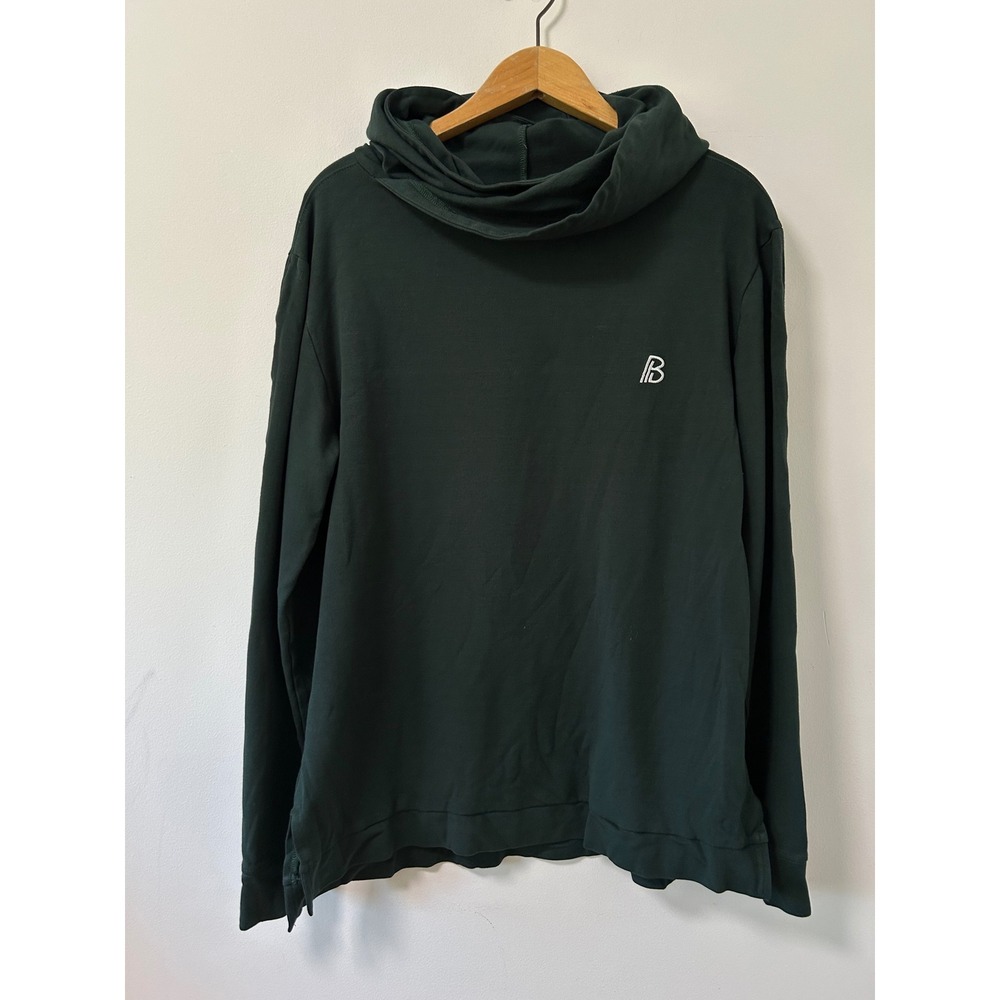 Built Apparel Mens Cowl‎ Neck Hoodie Hunter Green Long Sleeve Performance Large